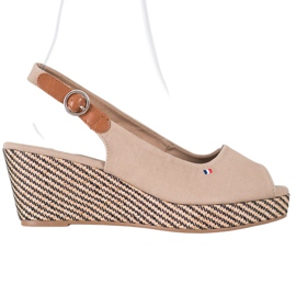 SHELOVET Sandales compensées classiques beige