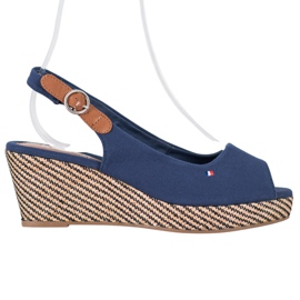 SHELOVET Sandales compensées classiques bleu