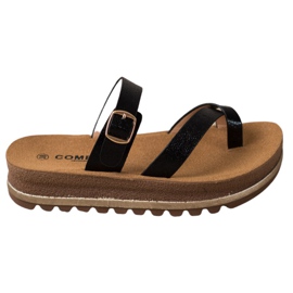 Comer Pantoufles Sur La Plateforme De La Mode noir