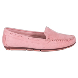 Clowse Mocassins en daim rose