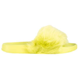 SHELOVET Pantoufles En Caoutchouc Avec Fourrure multicolore vert