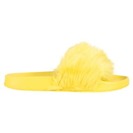 SHELOVET Pantoufles En Caoutchouc Avec Fourrure jaune