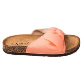 Seastar Pantoufles Néon Avec Un Noeud orange