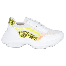 Marquiz Baskets avec empiècements fluo blanche multicolore