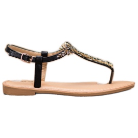 Small Swan Sandales élégantes avec zircone cubique noir