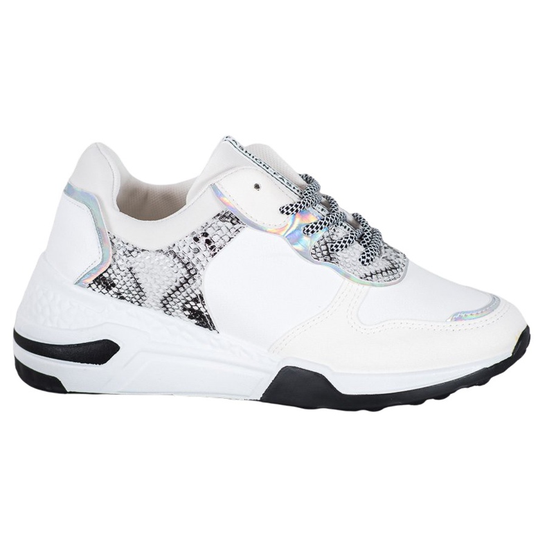 SHELOVET Baskets à imprimé serpent blanche multicolore