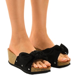 Sandales compensées noires 7862-KL