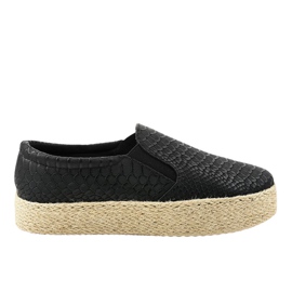 Espadrilles noires à enfiler 6140