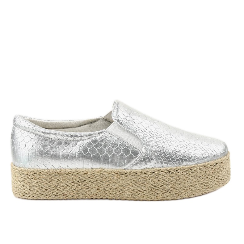 Espadrilles à enfiler argentées 6140 gris Espadrilles à enfiler argentées 6140 gris
