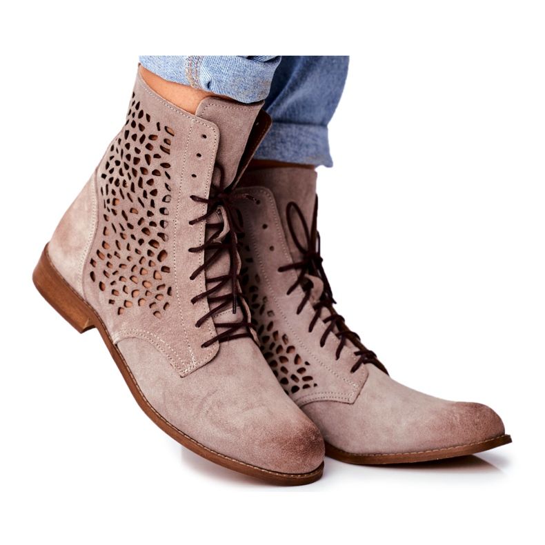 Nicole Bottes en cuir pour femmes Cappucino Meridan beige