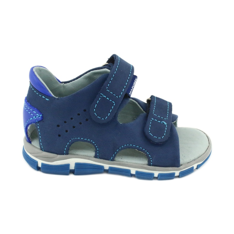 Mazurek Garçons en cuir avec velcro bleu marine 314