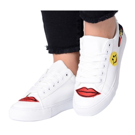 Chaussures de sport pour femmes Patchs blancs RedMouth blanche Chaussures de sport pour femmes Patchs blancs RedMouth blanche