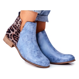 EVE Bottines Femme Talon Plat Printemps Bleu Viva EVE Bottines Femme Talon Plat Printemps Bleu Viva