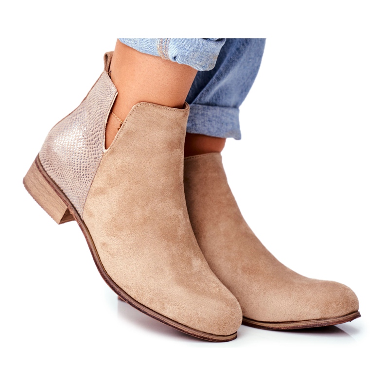 EVE Bottes Talon Plat Femme Printemps Kaki Viva beige EVE Bottes Talon Plat Femme Printemps Kaki Viva beige