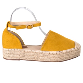 SHELOVET Espadrilles à boucle jaune