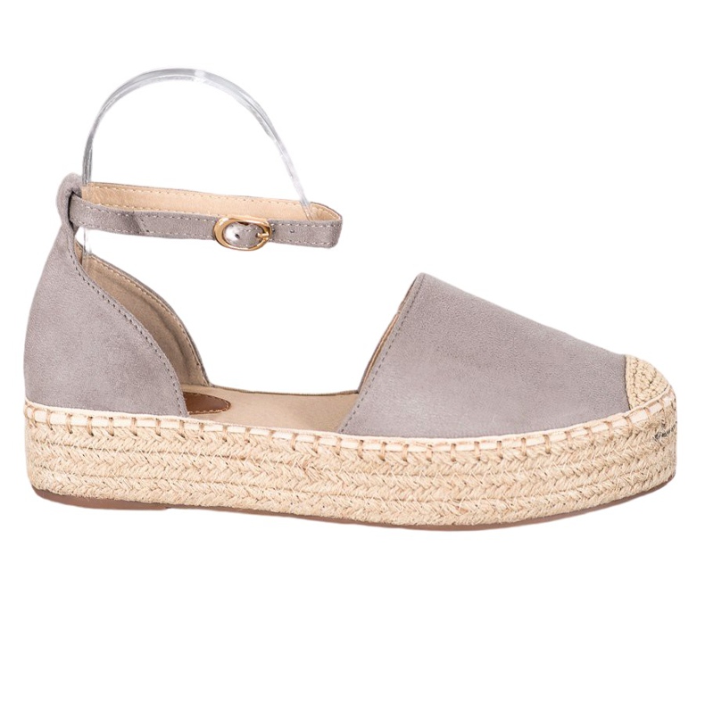 SHELOVET Espadrilles Avec Boucle gris