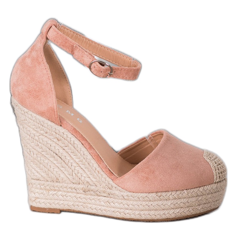 SHELOVET Espadrilles Élégantes Sur Compensée rose