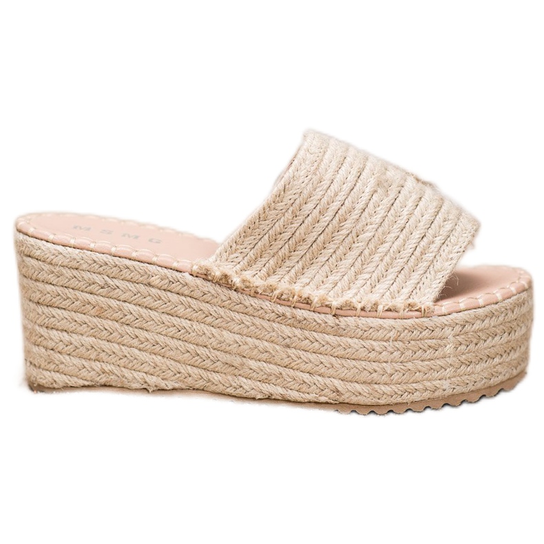 SHELOVET Chaussons compensés tressés Ll909be beige