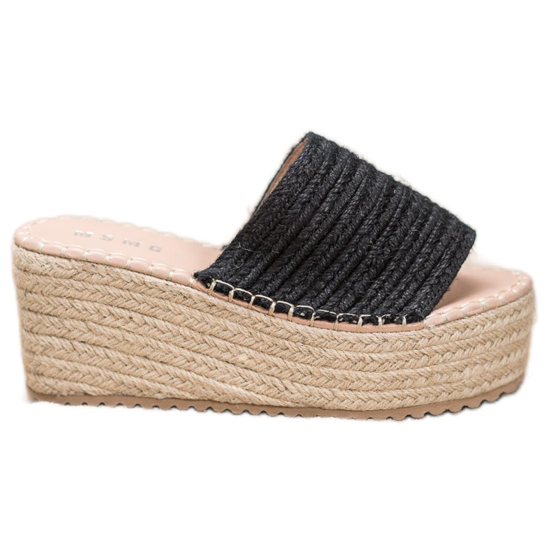 SHELOVET Sandales compensées tressées le noir SHELOVET Sandales compensées tressées le noir