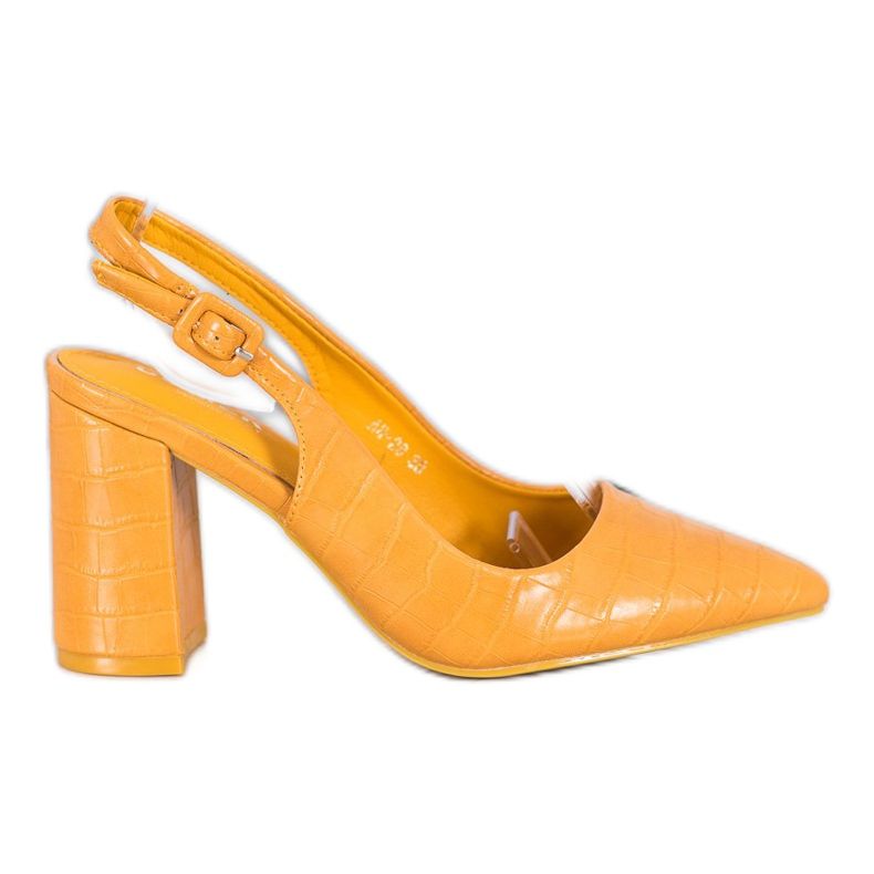 Comer Escarpins classiques à talon ouvert jaune