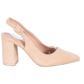 Comer Escarpins classiques à talon ouvert beige