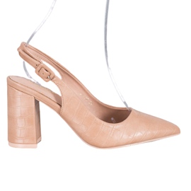Comer Escarpins classiques à talon ouvert beige
