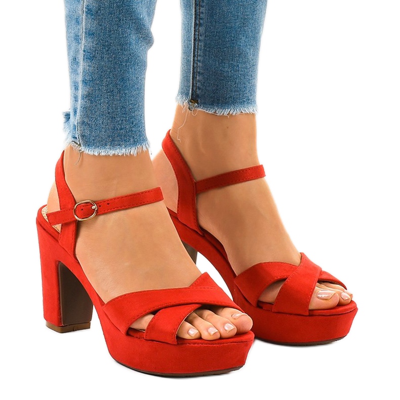 Sandales rouges sur le poteau JC15017 Sandales rouges sur le poteau JC15017