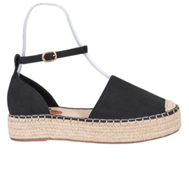 SHELOVET Espadrilles Avec Boucle le noir