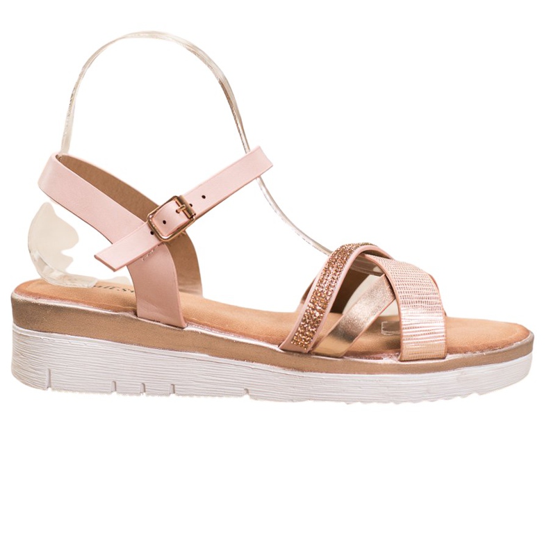 Small Swan Sandales confortables avec zircone cubique jaune