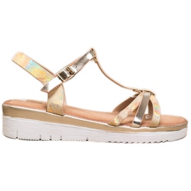 Small Swan Sandales Avec Effet Holo doré