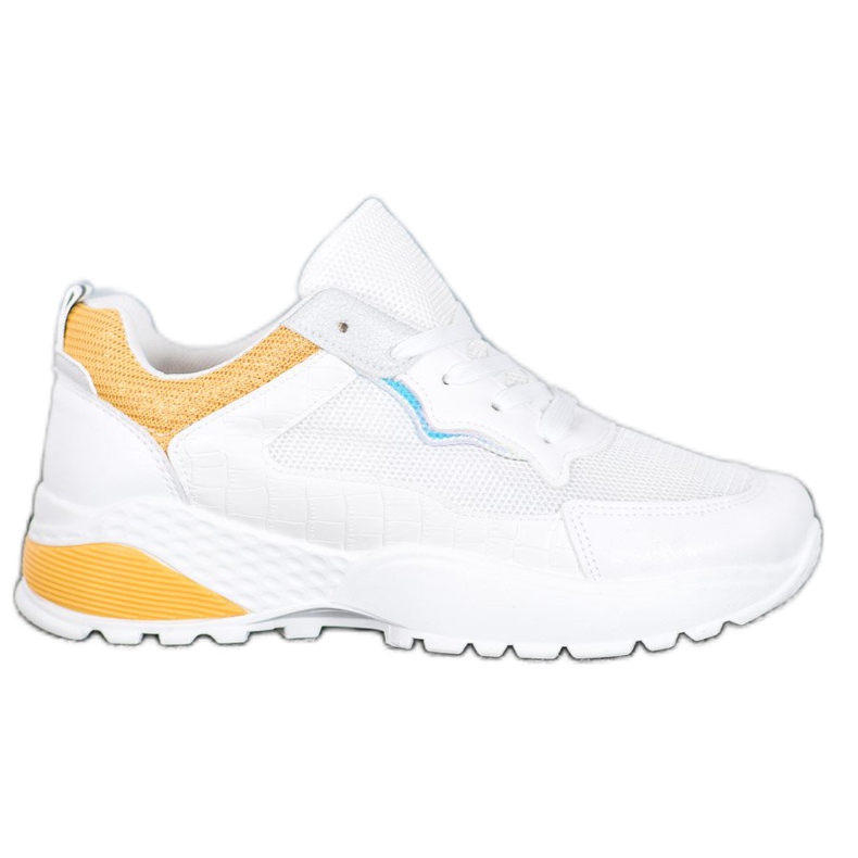 SHELOVET Baskets à empiècements orange vif blanche