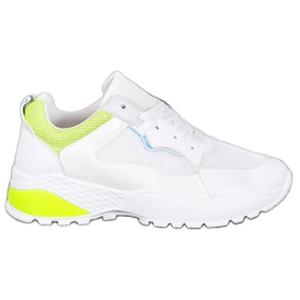 SHELOVET Baskets à empiècements jaunes blanc