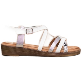 Small Swan Sandales blanches élégantes gris