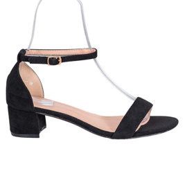 Small Swan Sandales à talons bas noir