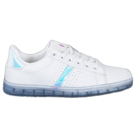 SHELOVET Baskets à semelle transparente blanche
