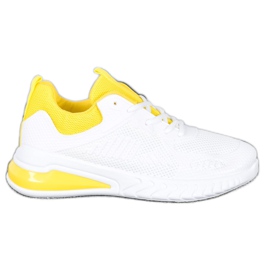SHELOVET Baskets de sport blanche jaune