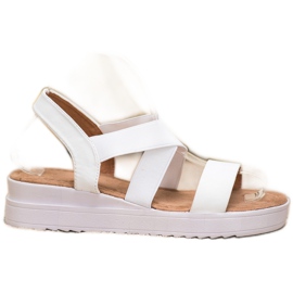 SHELOVET Sandales Blanches Avec Élastiques