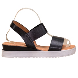 SHELOVET Sandales noires sur la plate-forme