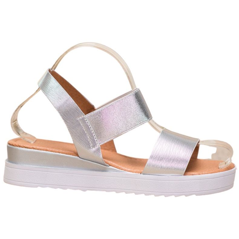 SHELOVET Sandales argentées sur la plate-forme gris SHELOVET Sandales argentées sur la plate-forme gris