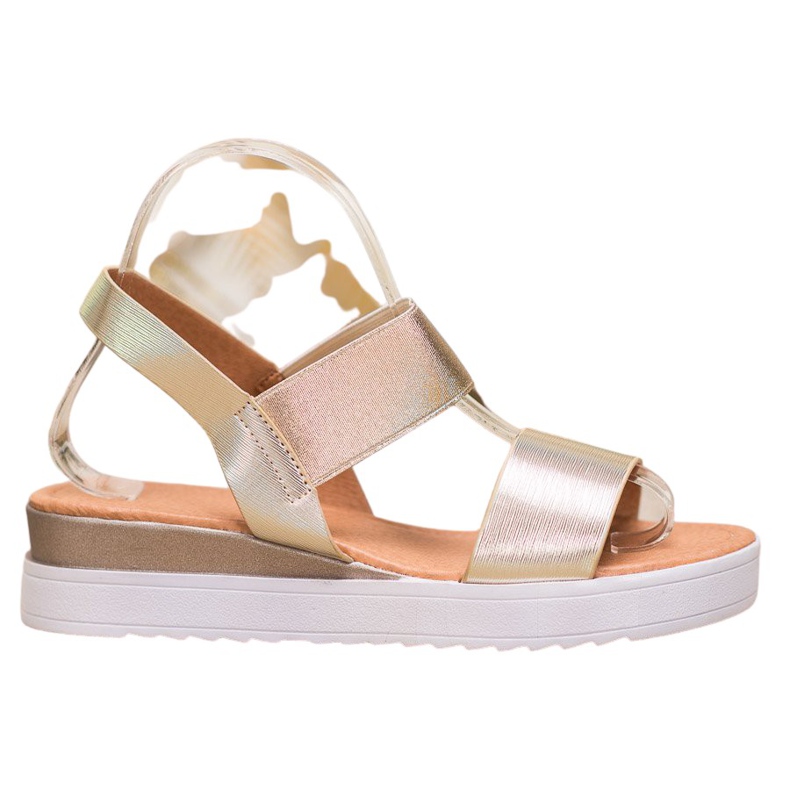 SHELOVET Sandales dorées sur la plate-forme d'or