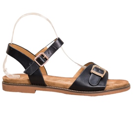 Small Swan Sandales noires à boucle