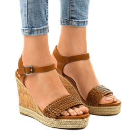 Sandales compensées espadrilles marron 77-105 brun