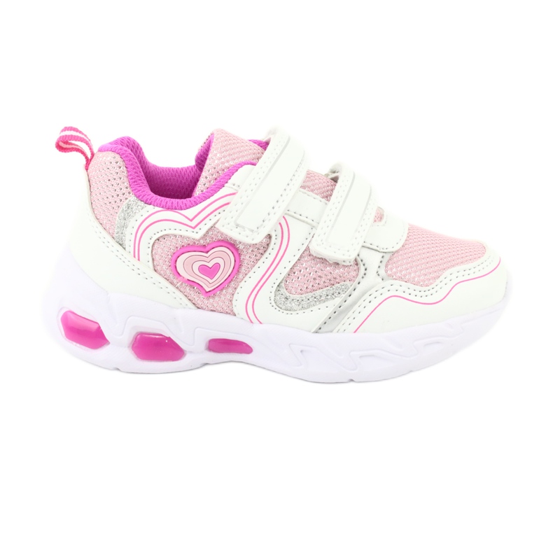 Evento Chaussures de sport lumineuses NEWS 20DZ55-1778 blanche rose gris Evento Chaussures de sport lumineuses NEWS 20DZ55-1778 blanche rose gris