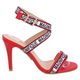 Sandales rouges sur talon haut LL-170P Rouge