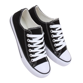 Baskets noires classiques pour femmes XL03 Black (semelle blanche) le noir
