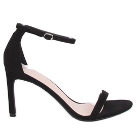 Sandales noires sur talon haut NF-31P Noir
