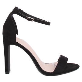Sandales à talons noires NF-37P Noir