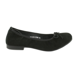 Filippo Ballerines en cuir noir avec nœud