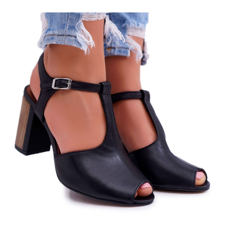 Sandales Cuir Femme Maciejka Noir 04117 le noir
