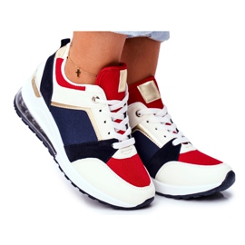 ADY Baskets de sport pour femmes Sparks rouges beige bleu marine multicolore